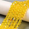 Transparent Electroplate Glass Beads Strands EGLA-A039-T4mm-L22-4