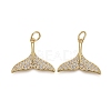Brass Micro Pave Clear Cubic Zirconia Charms KK-F821-30G-1