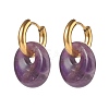 Handmade Natural Amethyst Dangle Hoop Earrings EJEW-JE04578-01-1