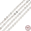 Anti-Tarnish Rhodium Plated 925 Sterling Silver Flat Cable Chains STER-F052-04P-3