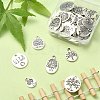 50Pcs 5 Styles Tibetan Style Alloy Pendants TIBEP-YW0001-49-5