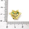 Real 18K Gold Plated Brass Pave Cubic Zirconia Connector Charms KK-L209-054G-01-3