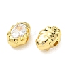 Brass Pave Cubic Zirconia Beads CU-CBA42CA-06G-05-2