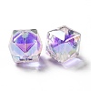 Two Tone UV Plating Rainbow Iridescent Acrylic Beads LS-TACR-D010-02G-2