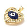 Brass Micro Pave Clear Cubic Zirconia Pendents KK-R212-12G-04-2