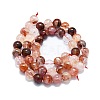 Natural Red Hematoid Quartz/Ferruginous Quartz Beads Strands G-K245-A02-04-2