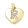 Brass Micro Pave Clear Cubic Zirconia Pendants KK-D229-01G-18-1