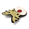 Christmas Theme PU Leather Brooch JEWB-C004-01H-3