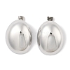 304 Stainless Steel Oval Stud Earrings EJEW-B108-04P-1