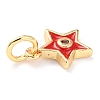 Brass Enamel Pendants KK-M218-10B-RS-2