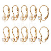 10Pcs Brass Micro Pave Clear Cubic Zirconia Leverback Earring Findings KK-TADJ0001-20B-2