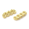 Rack Plating Brass Pave Clear Cubic Zirconia Spacer Bars KK-B088-11C-G-2