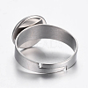 Adjustable 304 Stainless Steel Finger Rings Components STAS-G187-01P-10mm-2