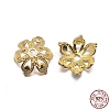 Real 18K Gold Plated 6-Petal 925 Sterling Silver Bead Caps STER-M100-26-2