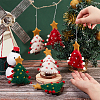 6Pcs 3 Colors Christmas Tree with Star Felt Fabric Pendant Decoration HJEW-CP0001-10-3