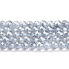 Electroplate Transparent Glass Beads Strands GLAA-H021-01B-FR03-2