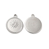 Tarnish Resistant 304 Stainless Steel Pendants Rhinestone Settings STAS-B032-09P-1