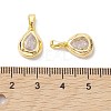 Brass Micro Pave Clear Cubic Zirconia Charms KK-K360-14G-3