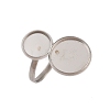 Non-Tarnish 304 Stainless Steel Open Cuff Ring Findings STAS-E124-05O-P-3