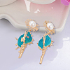 3 Pairs 3 Colors Golden Alloy Sun with Shell Shape Dangle Stud Earrings EJEW-AN0004-40-4