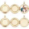 6Pcs Brass Locket Pendants KK-BBC0015-47-1