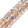 AB Color Plated Transparent Electroplate Beads Strands EGLA-H104-06F-1