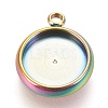 Ion Plating(IP) 304 Stainless Steel Pendant Cabochon Settings STAS-K202-03D-M-1