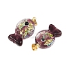 Handmade Dichroic Foil Lampwork Pendants DICH-G001-01G-10-2