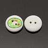 2-Hole Flat Round Number Printed Wooden Sewing Buttons X-BUTT-M002-13mm-0-2