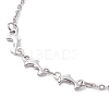 304 Stainless Steel Dolphin Link Anklets with Cable Chains AJEW-AN00569-3