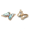 Brass Pave Faceted Glass Connector Charms FIND-Z020-04F-2