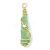 Electroplated Raw Rough Natural Quartz Crystal Copper Wire Wrapped Pendants PALLOY-JF02412-01-3