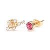 Brass Micro Pave Cubic Zirconia Stud Earrings EJEW-I253-01F-1