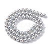 UV Plating Pearlized Glass Pearl Beads Strands GLAA-F128-01A-T12-4