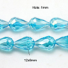 Electroplate Glass Beads Strands EGLA-D015-12x8mm-22-2