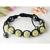 Fashion Nylon Cord Knitted Bracelet with Hematite and Grade A Rhinestone Beads X-BJEW-Q441-1-1