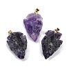 Raw Rough Natural Amethyst Pendants G-G162-01G-02-1