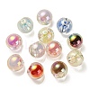 Transparent UV Plating Rainbow Iridescent Acrylic Beads OACR-P015-03-1