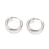 Tarnish Resistant 304 Stainless Steel Huggie Hoop Earrings LS-EJEW-F111B-17mm-P-1
