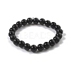 Natural Obsidian Stretch Beaded Bracelets G-A185-01A-3