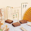 3Pcs 3 Sizes Alloy Jewelry Display Stands with Wood Base EDIS-WH0022-25-7