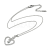 Brass Micro Pave Clear Cubic Zirconia Heart Snake Pendants Necklaces LS-NJEW-K280-04P-2