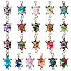  42Pcs 21 Colors Alloy Enamel Connector Charms ENAM-TA0001-78-9