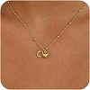 Brass Initial and Heart Pendant Necklaces for Women FS-WG01F32-03-1
