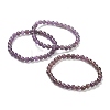 Natural Amethyst Beaded Stretch Bracelets X-BJEW-D446-B-47-7