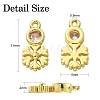 30Pcs Brass Micro Pave Cubic Zirconia Pendants ZIRC-CJ0001-18-2