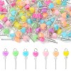 100Pcs Acrylic & Glass Pendants PALLOY-CJ00180-1