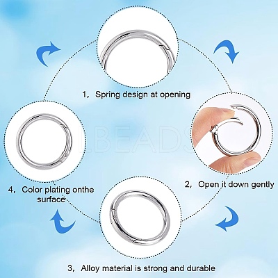 10Pcs Alloy Spring Gate Rings FIND-SP0001-38P-1