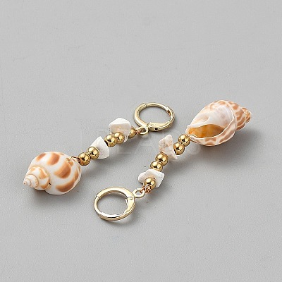Alloy Shell Shape Leverback Earrings EJEW-WH0004-194A-1