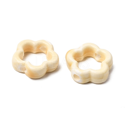 Flower Hollow Glazed Porcelain Bead Frame PORC-A034-09H-1
